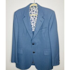 VTG Jack Nicklaus Light Blue 70s Polyester Sport Coat Golden Bear Blazer (stain)